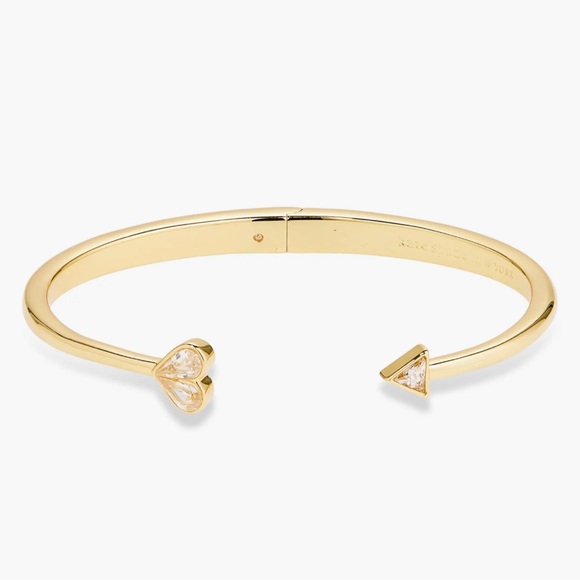 Kate Spade rock solid stone heart hinge cuff bracelet - Picture 1 of 4